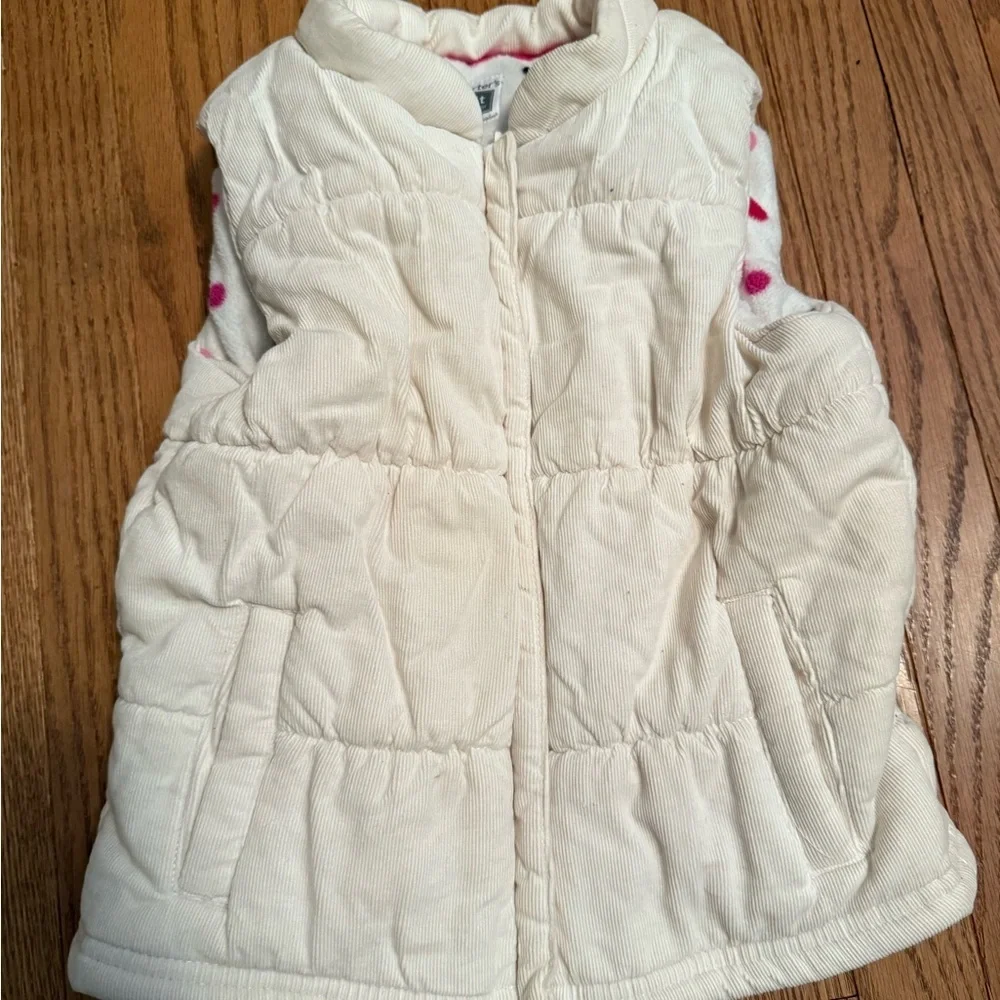 Carter's Cream Vest with Polka Dot Lining